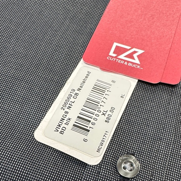 Cutter & Buck NFL Minnesota Vikings Charcoal Button Down Shirt NWT XL - Picture 7 of 13